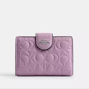New! Coach Purple Women's Corner Zip Wallet